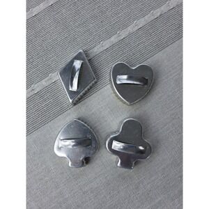 VTG Aluminum Cookie Cutter Molds Scalloped Heart Clover Diamond Club 4 Card Suit